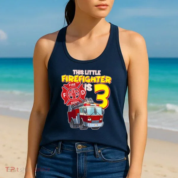 3rd Birthday This Little Firefighter Is Three Women's Tank Top