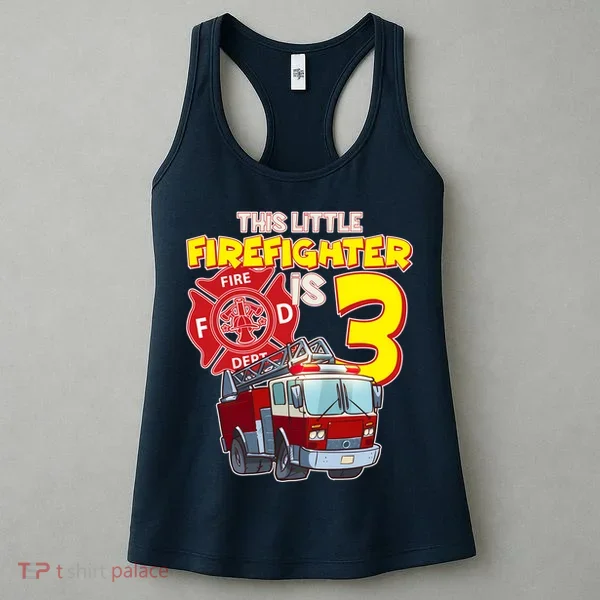 3rd Birthday This Little Firefighter Is Three Women's Tank Top