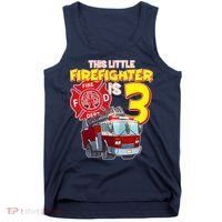 3rd Birthday This Little Firefighter Is Three Tank Top thumb 0