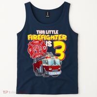 3rd Birthday This Little Firefighter Is Three Tank Top thumb 2