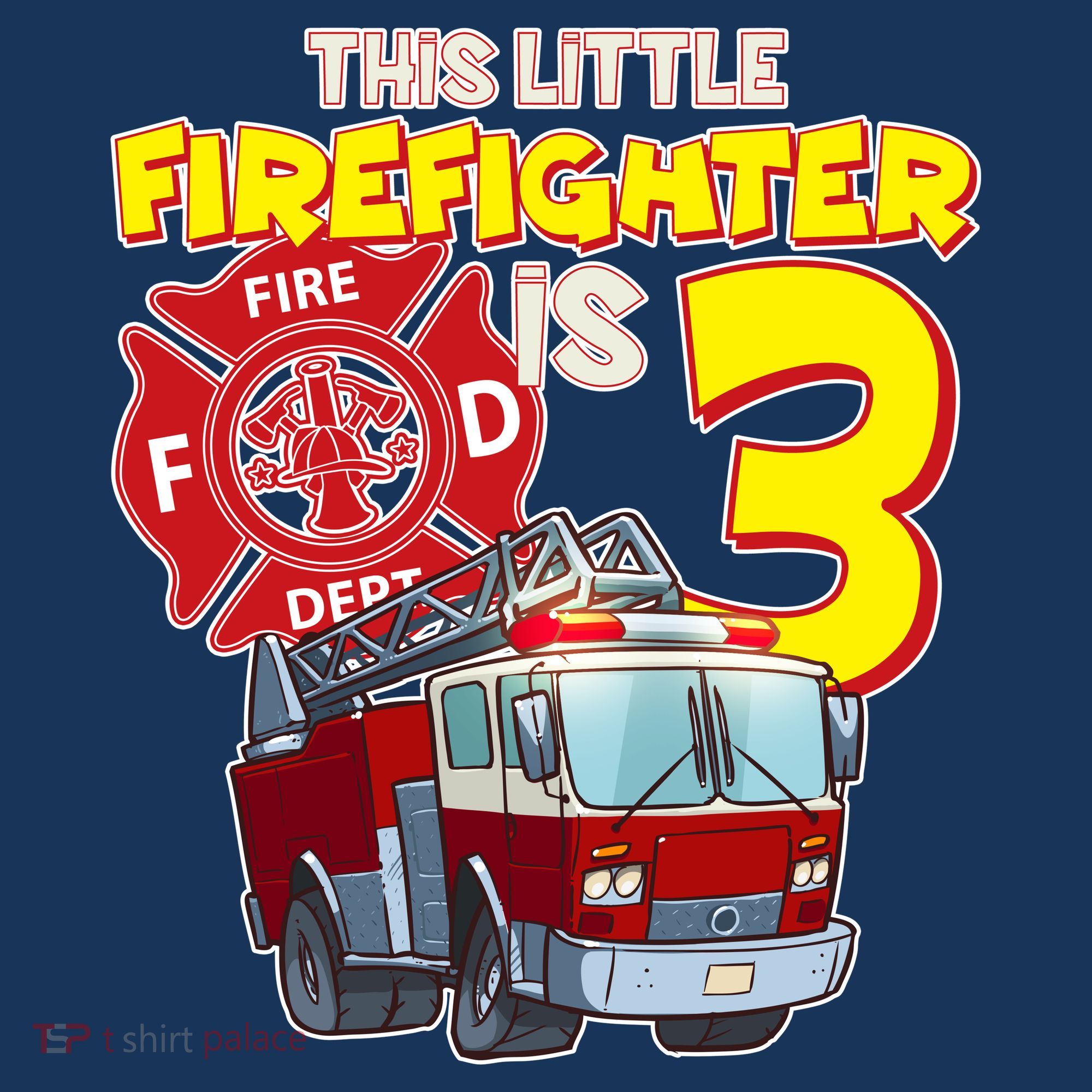 3rd Birthday This Little Firefighter Is Three Tank Top