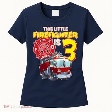 3rd Birthday This Little Firefighter Is Three Women's T-Shirt