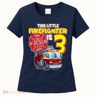 3rd Birthday This Little Firefighter Is Three Women's T-Shirt thumb 0