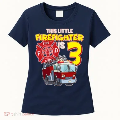 3rd Birthday This Little Firefighter Is Three Women's T-Shirt