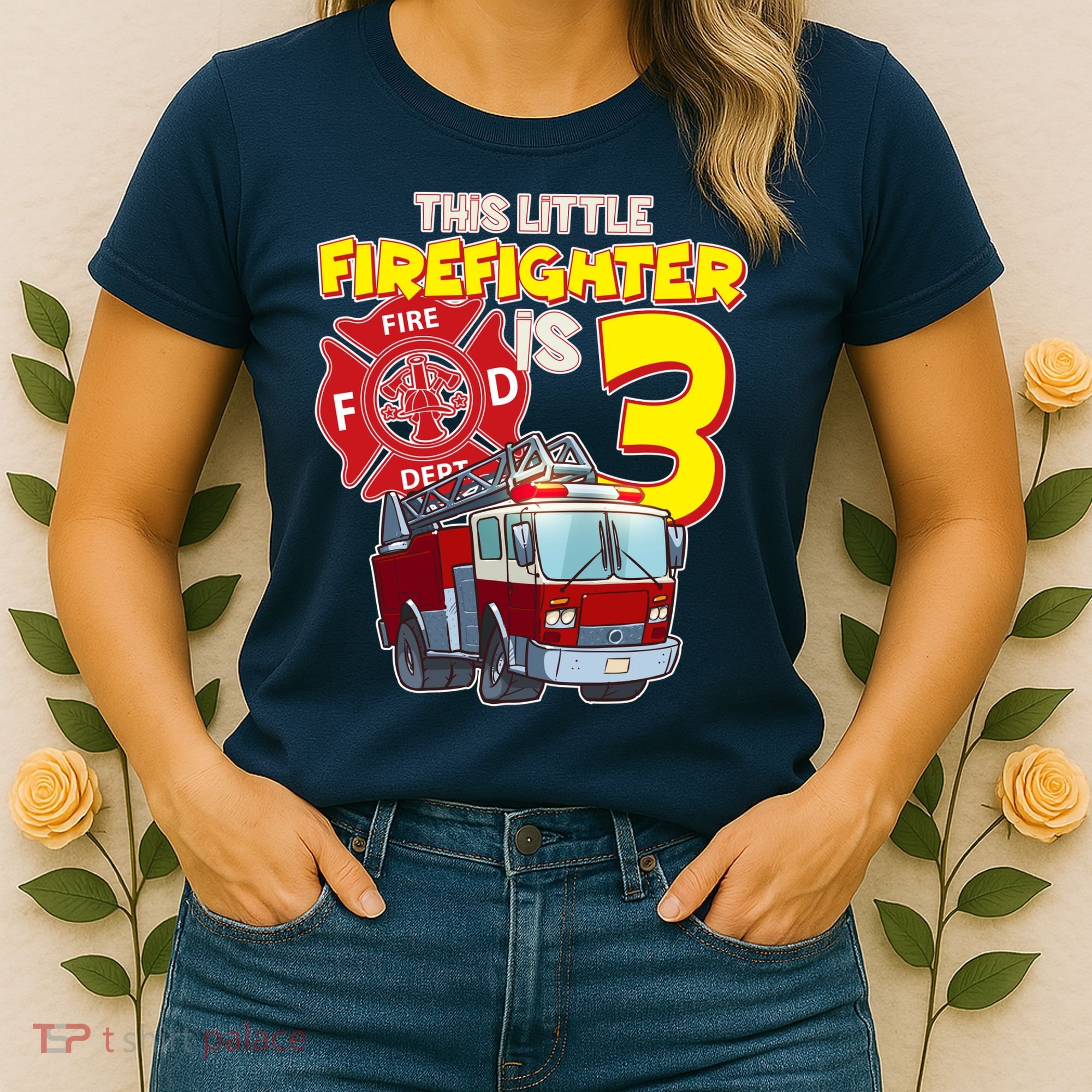 3rd Birthday This Little Firefighter Is Three Women's T-Shirt