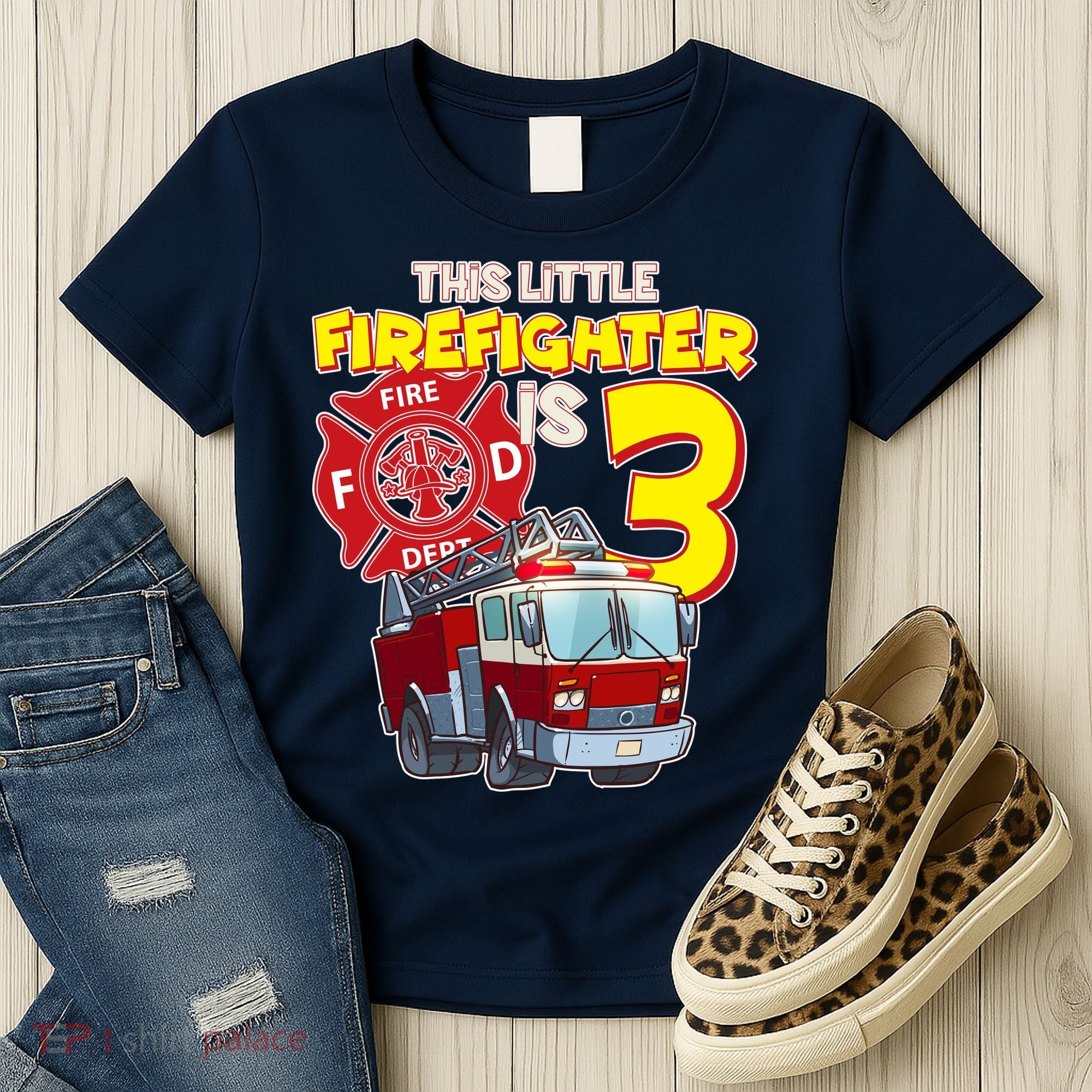 3rd Birthday This Little Firefighter Is Three Women's T-Shirt