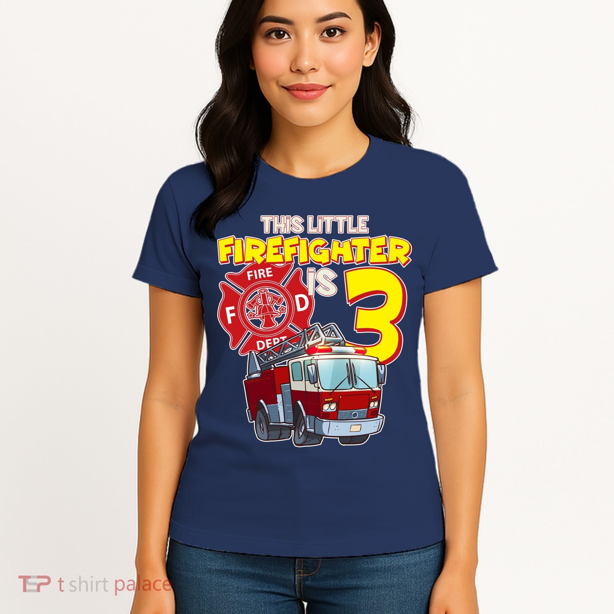 3rd Birthday This Little Firefighter Is Three Women's T-Shirt