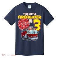 3rd Birthday This Little Firefighter Is Three Kids T-Shirt thumb 0