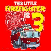 3rd Birthday This Little Firefighter Is Three Santa Hat thumb 1
