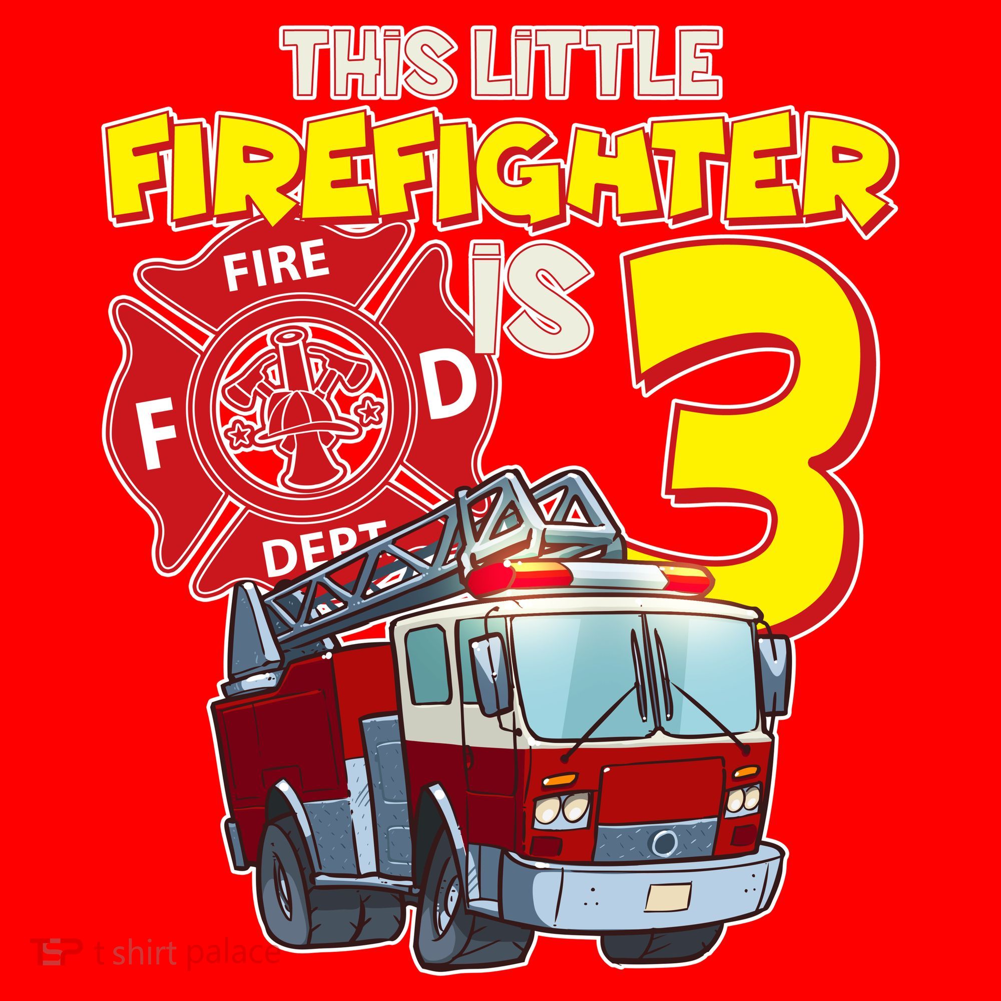 3rd Birthday This Little Firefighter Is Three Santa Hat