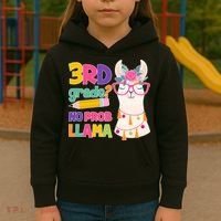 3rd Grade? No Prob Llama Kids Hoodie thumb 3