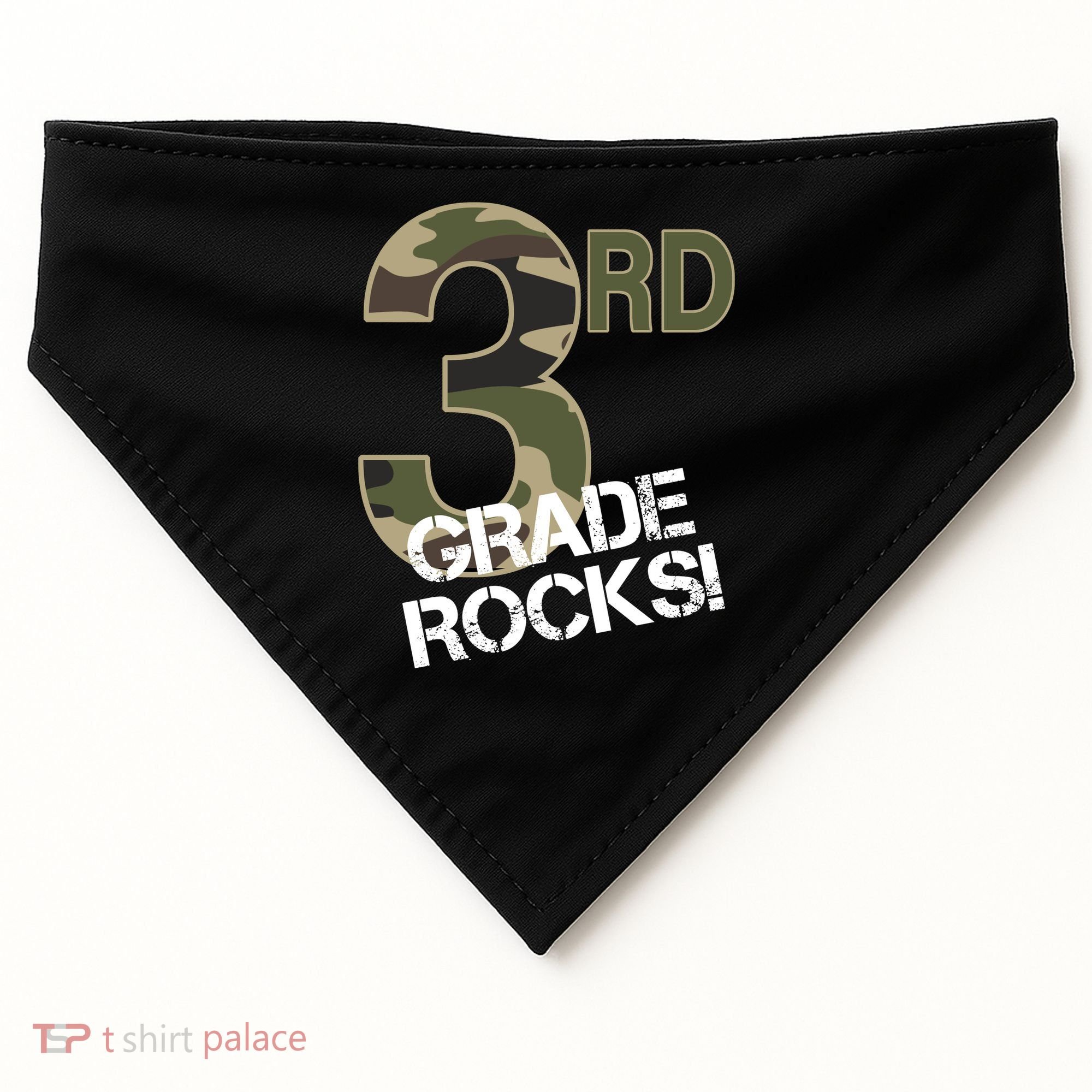 3rd Grade Rocks Camo USA-Made Doggie Bandana
