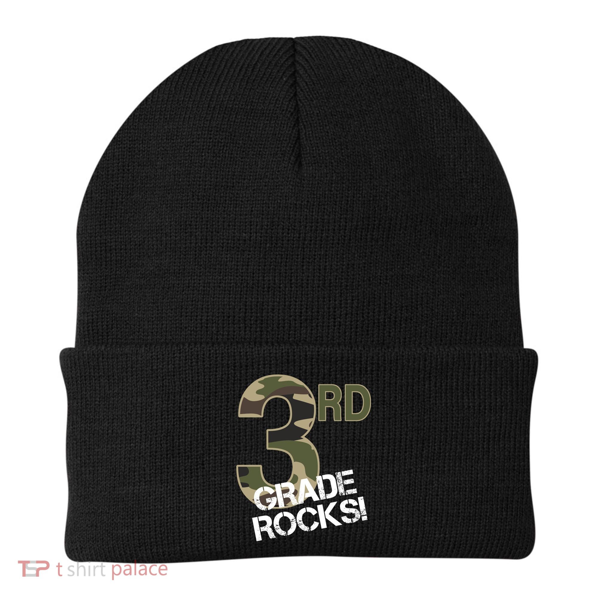 3rd Grade Rocks Camo Beanie