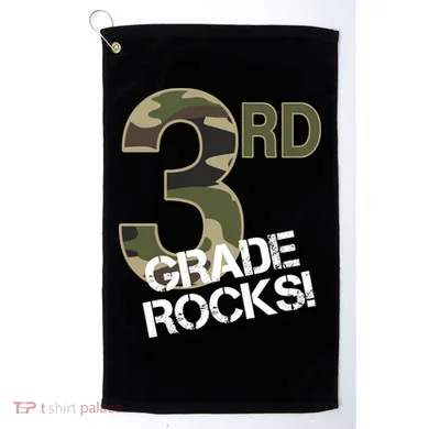 3rd Grade Rocks Camo Golf Towel
