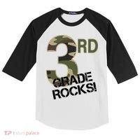 3rd Grade Rocks Camo Kids Colorblock Raglan Jersey thumb 0