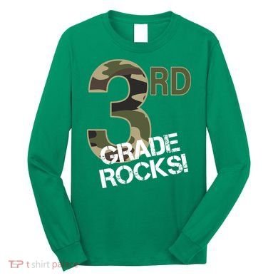 3rd Grade Rocks Camo Long Sleeve Shirt