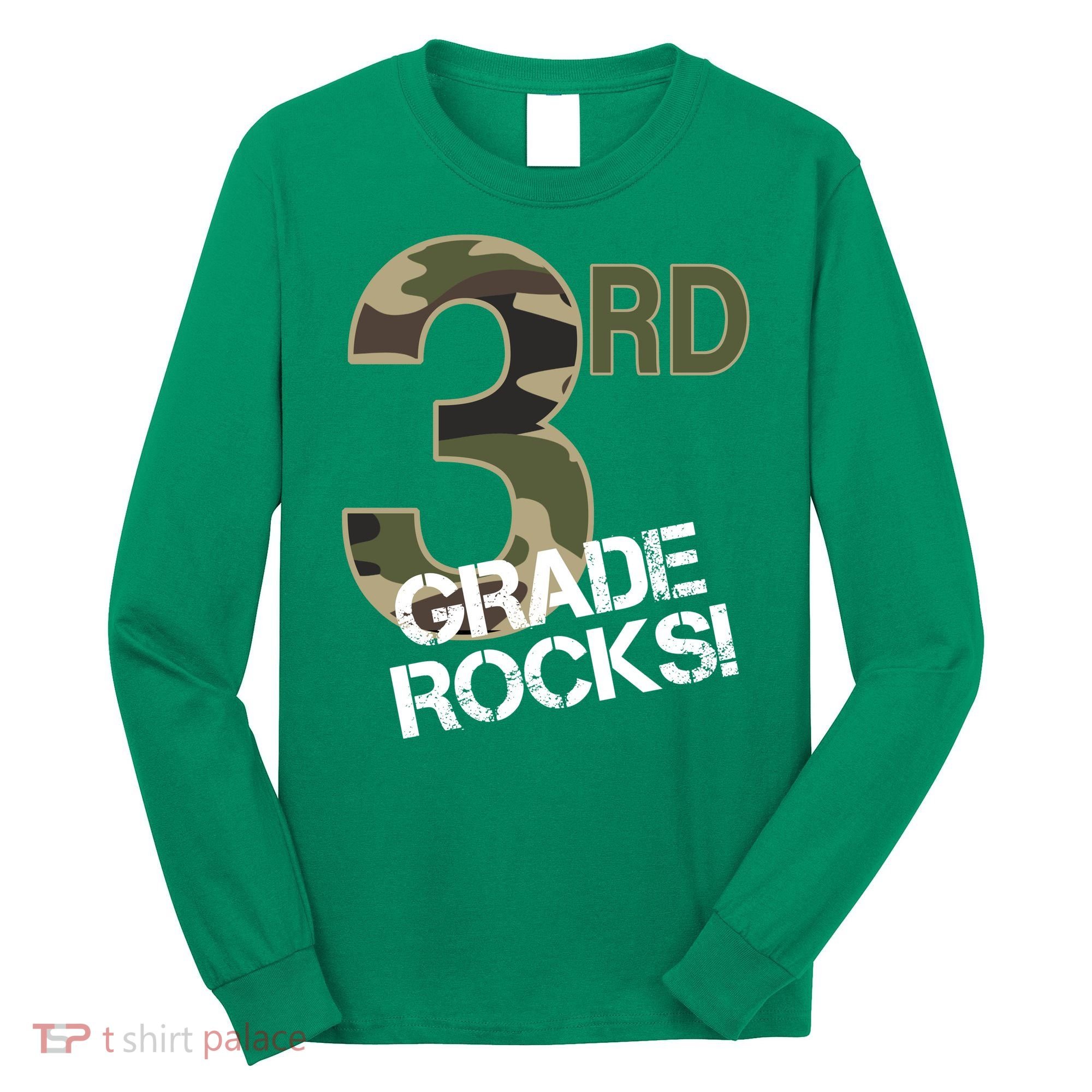 3rd Grade Rocks Camo Long Sleeve Shirt