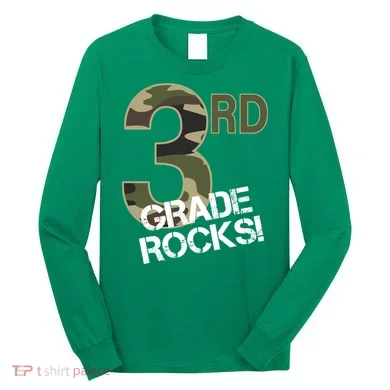 3rd Grade Rocks Camo Long Sleeve Shirt