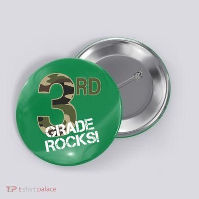 3rd Grade Rocks Camo Button