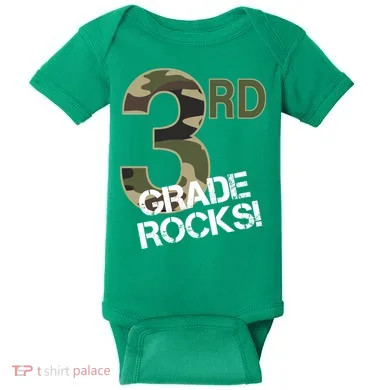3rd Grade Rocks Camo Baby Bodysuit