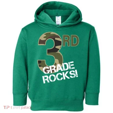 3rd Grade Rocks Camo Toddler Hoodie