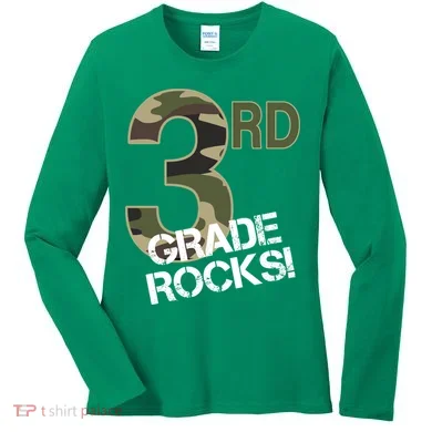 3rd Grade Rocks Camo Women's Long Sleeve Shirt