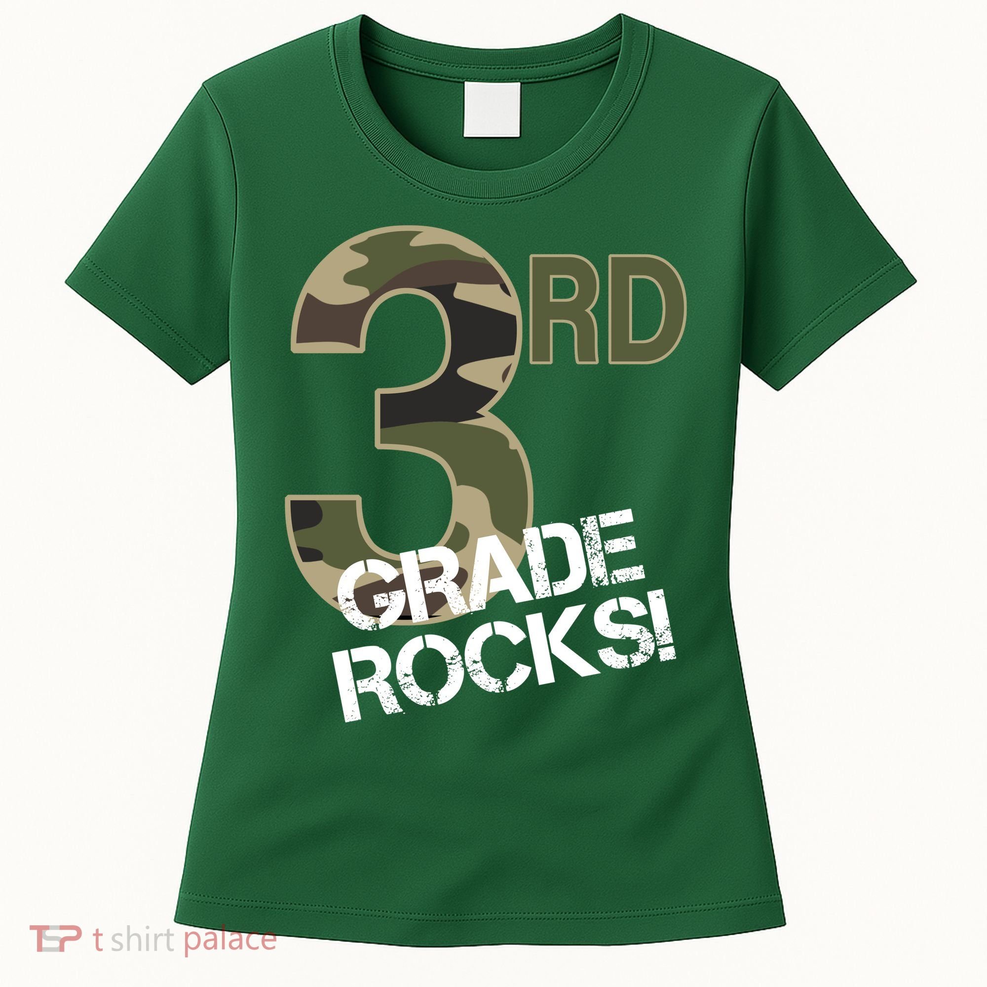 3rd Grade Rocks Camo Women's T-Shirt