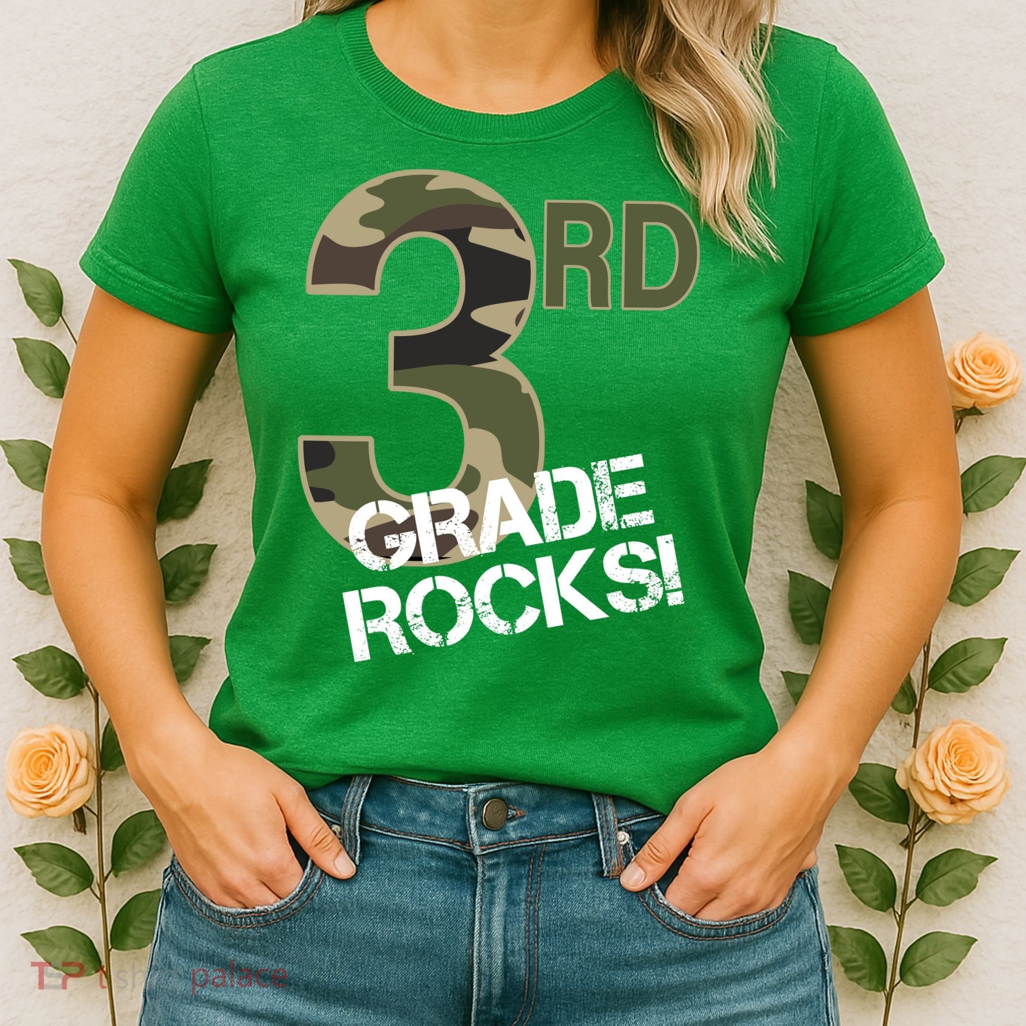 3rd Grade Rocks Camo Women's T-Shirt