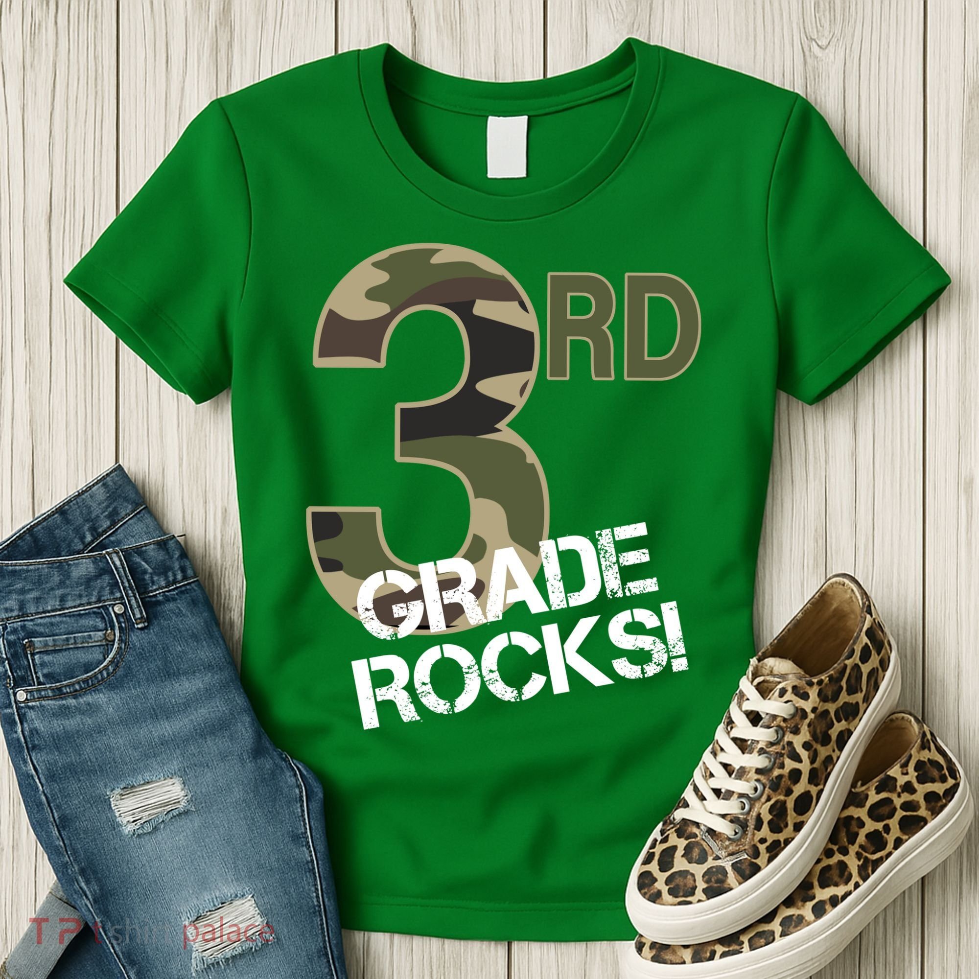 3rd Grade Rocks Camo Women's T-Shirt