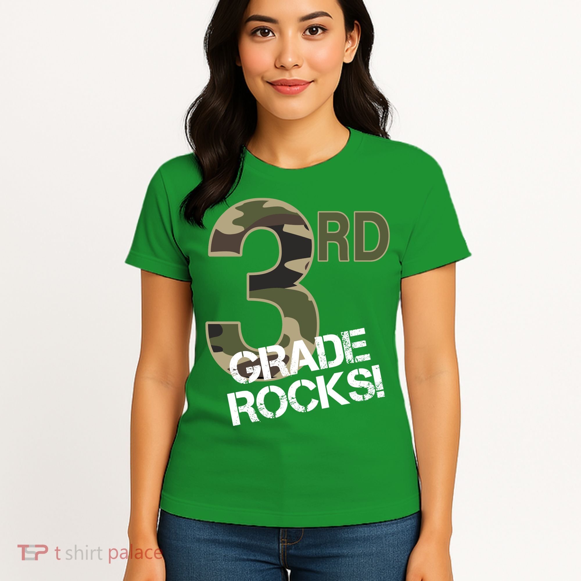 3rd Grade Rocks Camo Women's T-Shirt