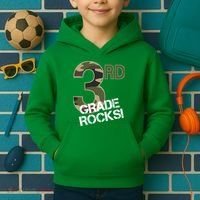 3rd Grade Rocks Camo Kids Hoodie thumb 2