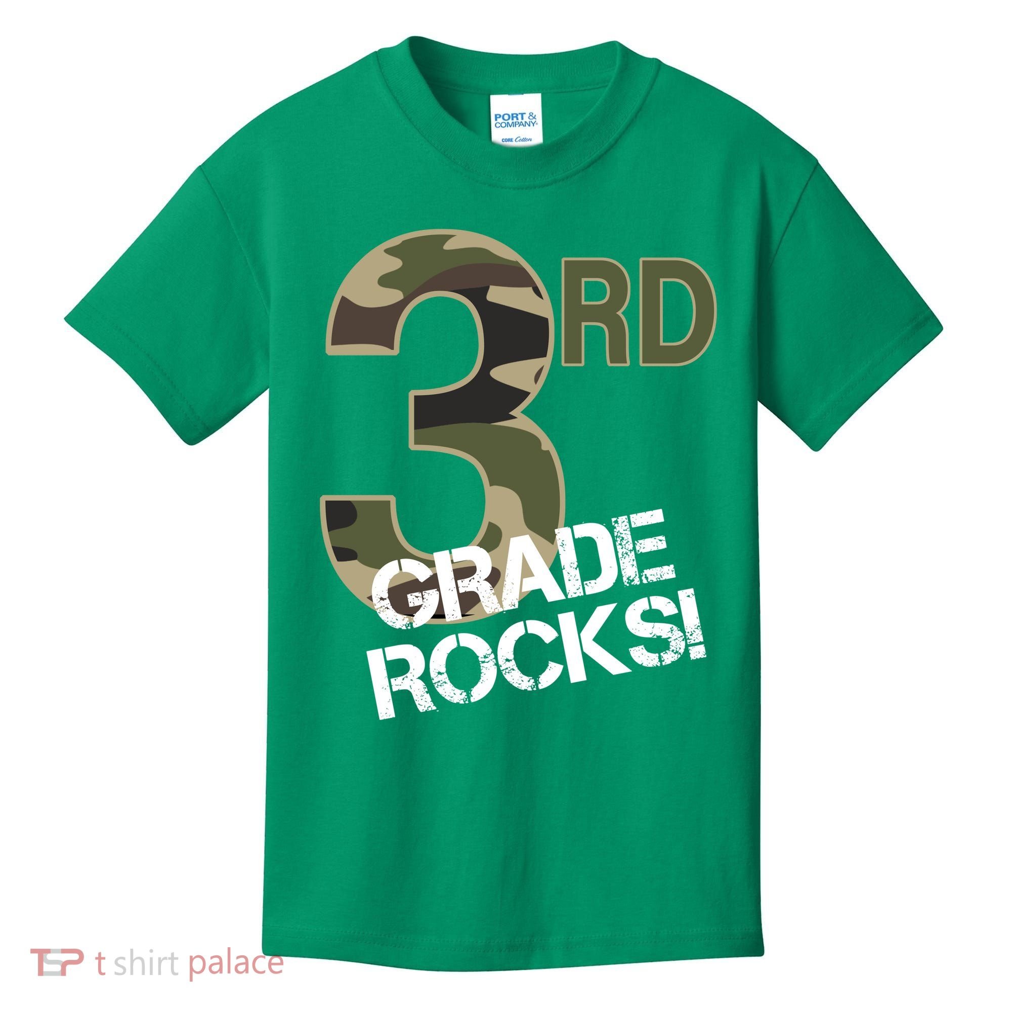 3rd Grade Rocks Camo Kids T-Shirt