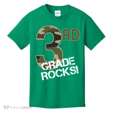 3rd Grade Rocks Camo Kids T-Shirt