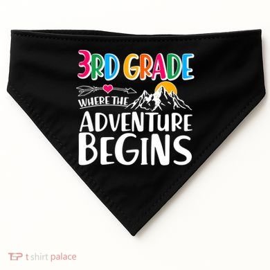 3rd Grade Where The Adventure Begins USA-Made Doggie Bandana