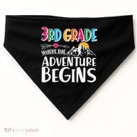 3rd Grade Where The Adventure Begins USA-Made Doggie Bandana thumb 0