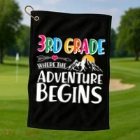 3rd Grade Where The Adventure Begins Golf Towel thumb 1