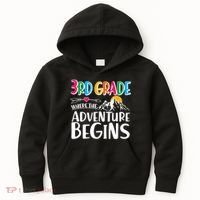 3rd Grade Where The Adventure Begins Kids Hoodie thumb 0