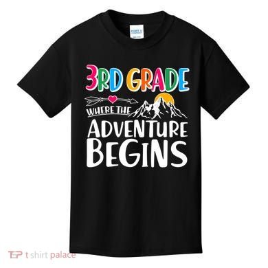 3rd Grade Where The Adventure Begins Kids T-Shirt