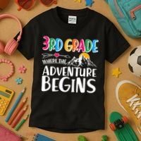 3rd Grade Where The Adventure Begins Kids T-Shirt thumb 3