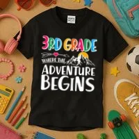 3rd Grade Where The Adventure Begins Kids T-Shirt thumb 3