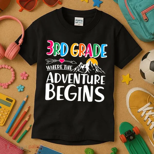 3rd Grade Where The Adventure Begins Kids T-Shirt