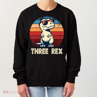 3 Rex Dinosaur 3rd Birthday Boy Girl Three Rex Birthday Women's Sweatshirt
