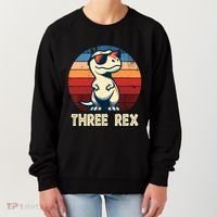 3 Rex Dinosaur 3rd Birthday Boy Girl Three Rex Birthday Women's Sweatshirt thumb 0