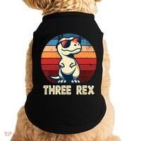 3 Rex Dinosaur 3rd Birthday Boy Girl Three Rex Birthday Doggie Tank thumb 0