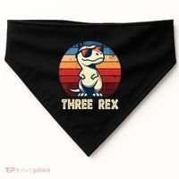 3 Rex Dinosaur 3rd Birthday Boy Girl Three Rex Birthday USA-Made Doggie Bandana thumb 0
