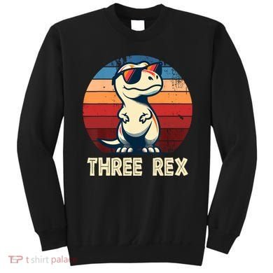 3 Rex Dinosaur 3rd Birthday Boy Girl Three Rex Birthday Sweatshirt