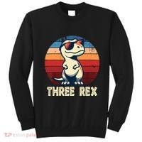 3 Rex Dinosaur 3rd Birthday Boy Girl Three Rex Birthday Sweatshirt thumb 0