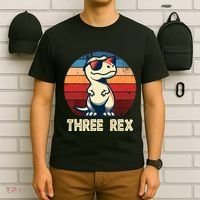 3 Rex Dinosaur 3rd Birthday Boy Girl Three Rex Birthday T-Shirt thumb 6