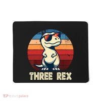 3 Rex Dinosaur 3rd Birthday Boy Girl Three Rex Birthday Mousepad thumb 0