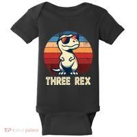 3 Rex Dinosaur 3rd Birthday Boy Girl Three Rex Birthday Baby Bodysuit thumb 0